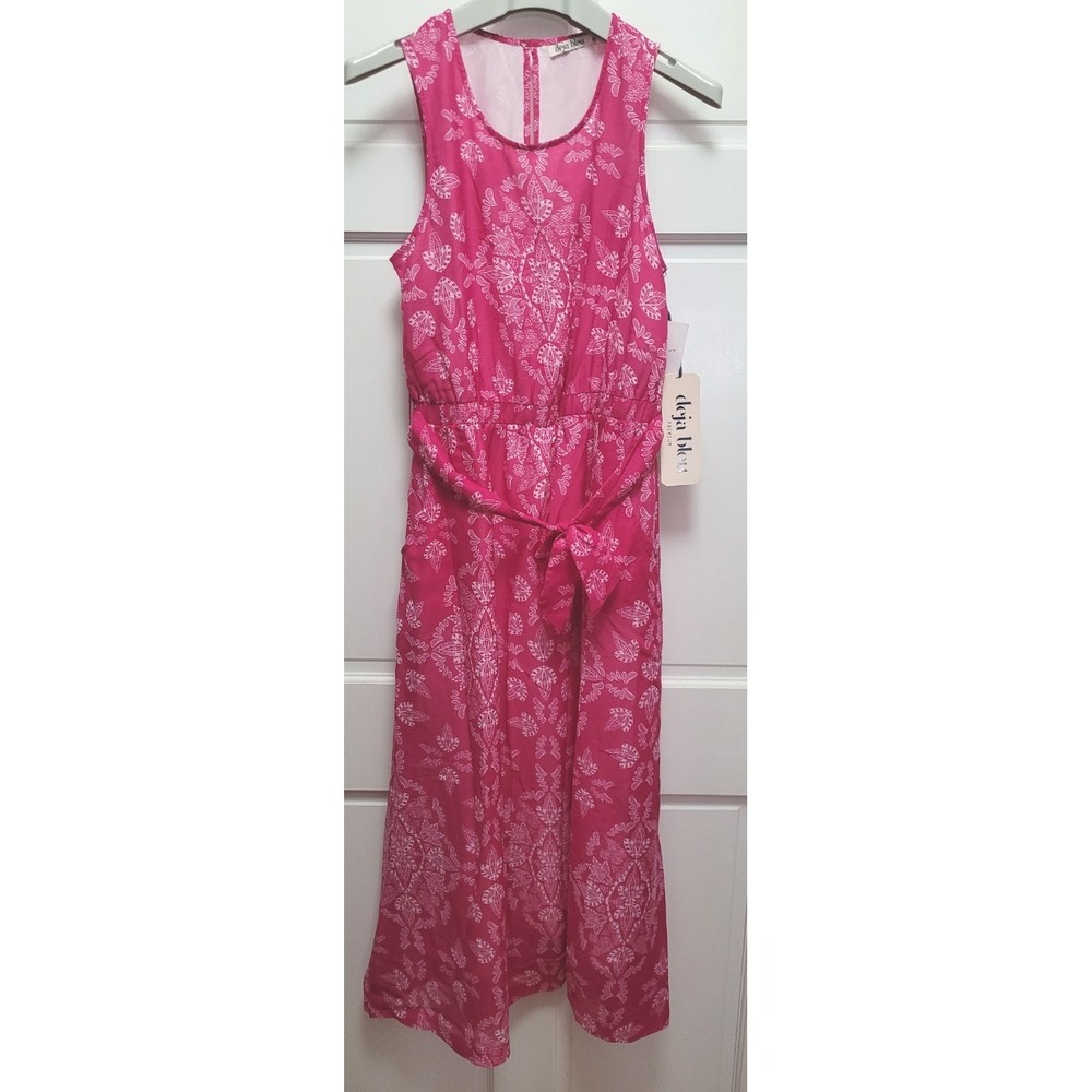 Deja Bleu Women's Sleeveless Lightweight Pink Paisley Summer Maxi Dress - M